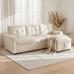 Load image into Gallery viewer, Laura 84" L-Shaped Sleeper Sectional Sofa with Storage Chaise