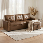 Load image into Gallery viewer, Laura 84" L-Shaped Sleeper Sectional Sofa with Storage Chaise
