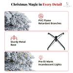 Load image into Gallery viewer, Brittany 7.5ft Artificial Prelit Snow Flocked Christmas Tree
