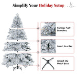 Load image into Gallery viewer, Brittany 7.5ft Artificial Prelit Snow Flocked Christmas Tree