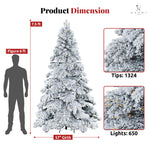 Load image into Gallery viewer, Brittany 7.5ft Artificial Prelit Snow Flocked Christmas Tree