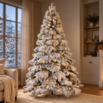 Load image into Gallery viewer, Brittany 7.5ft Artificial Prelit Snow Flocked Christmas Tree