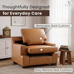 Load image into Gallery viewer, Siggy Genuine Leather Accent Chair with Removable Cushions