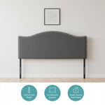 Load image into Gallery viewer, Catalina Upholstered Nailhead Headboard for Full Queen - Light Gray