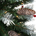 Load image into Gallery viewer, Vancouver Spruce Frosted Pre-Lit Christmas Tree with Pine Cones Berries - 4.5 ft