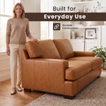 Load image into Gallery viewer, Siggy Genuine Leather Loveseat with Removable Cushions