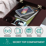 Load image into Gallery viewer, Roxy Flip Top Chairside Table - Hidden Storage with Drawer & Shelf - Cherry