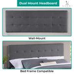 Load image into Gallery viewer, Jessenia Upholstered Headboard for Full Queen - Light Gray