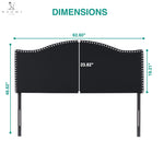 Load image into Gallery viewer, Catalina Upholstered Nailhead Headboard for Full Queen - Black