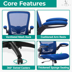 Load image into Gallery viewer, Serena Mesh Drafting Chair with Adjustable Foot Ring - Blue