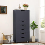 Load image into Gallery viewer, Carly 6-Drawer Storage Cabinet with Wheels - Black