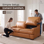 Load image into Gallery viewer, Siggy Genuine Leather Loveseat with Removable Cushions