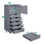 Load image into Gallery viewer, Carly 6-Drawer Storage Cabinet with Wheels - Gray