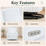 Load image into Gallery viewer, Tanya Power Swivel Glider Recliner with USB Port - Bright White