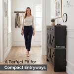 Load image into Gallery viewer, Berenice Farmhouse Shoe Cabinet with 2 Flip Drawers - Black