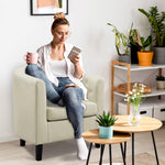 Load image into Gallery viewer, Emma Set of 2 Button-Tufted Faux Leather Barrel Chairs - Cream