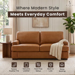 Load image into Gallery viewer, Siggy Genuine Leather Loveseat with Removable Cushions