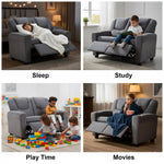 Load image into Gallery viewer, Suri Kids Recliner Loveseat with Dual Cup Holders - Gray / Microfiber