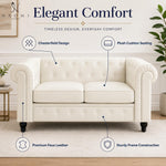 Load image into Gallery viewer, Emery Chesterfield Faux Leather Loveseat