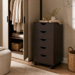 Load image into Gallery viewer, Taylor 5-Drawer Storage Cabinet with Wheels & Tabletop - Espresso