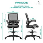 Load image into Gallery viewer, Serena Mesh Drafting Chair with Adjustable Foot Ring - Black