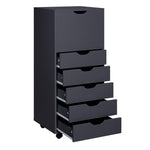 Load image into Gallery viewer, Carly 6-Drawer Storage Cabinet with Wheels - Black