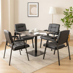 Load image into Gallery viewer, Mindy Reception Chair - Faux Leather Upholstery with Padded Arms - Black / Set of 4