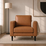 Load image into Gallery viewer, Marisa Genuine Leather Mid-Century Accent Chair