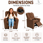Load image into Gallery viewer, Suri Push Back Kids Recliner with Footrest & Cup Holders - Brown / Microfiber