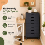 Load image into Gallery viewer, Debbie 7-Drawer Storage Cabinet with Wheels & Tabletop - Black