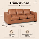 Load image into Gallery viewer, Freya Genuine Leather Oversized 3-Seater Sofa - Tan