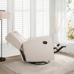 Load image into Gallery viewer, Odelia Swivel Rocker Recliner with Adjustable Footrest - Cream