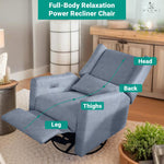 Load image into Gallery viewer, Tanya Power Swivel Glider Recliner with USB Port - Gray