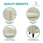 Load image into Gallery viewer, Emma Set of 2 Button-Tufted Faux Leather Barrel Chairs - Cream