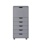 Load image into Gallery viewer, Carly 6-Drawer Storage Cabinet with Wheels - Gray