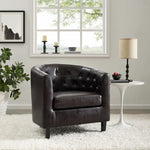 Load image into Gallery viewer, Emma Set of 2 Button-Tufted Faux Leather Barrel Chairs - Espresso