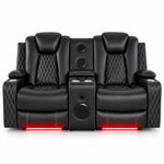 Load image into Gallery viewer, Chicago Power Reclining Loveseat with Built-In Speakers and LED Lights - Black