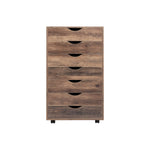 Load image into Gallery viewer, Debbie 7-Drawer Storage Cabinet with Wheels & Tabletop - Brown Oak