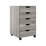Load image into Gallery viewer, Taylor 5-Drawer Storage Cabinet with Wheels & Tabletop - Gray Oak