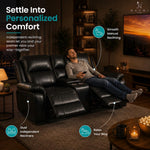 Load image into Gallery viewer, Katie Faux Leather 2-Seater Manual Recliner Loveseat - Black