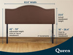 Load image into Gallery viewer, Catalina Upholstered Nailhead Headboard for Full Queen - Espresso