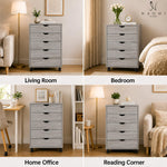Load image into Gallery viewer, Taylor 5-Drawer Storage Cabinet with Wheels & Tabletop - Gray Oak