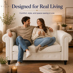 Load image into Gallery viewer, Emery Chesterfield Faux Leather Loveseat