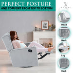 Load image into Gallery viewer, Odelia Swivel Rocker Recliner with Adjustable Footrest - Light Gray