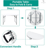 Load image into Gallery viewer, 5 Ft Bi-Fold Round Resin Folding Table with Steel Frame - Set of 2