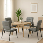 Load image into Gallery viewer, Mindy Reception Chair - Faux Leather Upholstery with Padded Arms - Gray / Set of 4