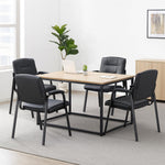Load image into Gallery viewer, Mindy Reception Chair - Faux Leather Upholstery with Padded Arms - Black / Set of 4