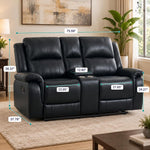 Load image into Gallery viewer, Katie Faux Leather 2-Seater Manual Recliner Loveseat - Black