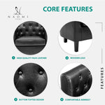 Load image into Gallery viewer, Emma Set of 2 Button-Tufted Faux Leather Barrel Chairs - Black
