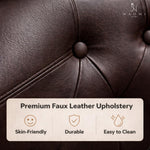 Load image into Gallery viewer, Emma Button-Tufted Faux Leather Barrel Accent Chair - Espresso